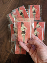Load image into Gallery viewer, red hot pinup girl art sticker
