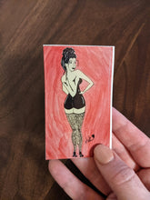 Load image into Gallery viewer, red hot pinup girl art sticker
