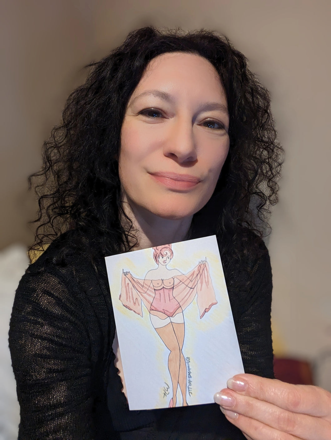 Burlesque Greeting Card Sheer Scarf